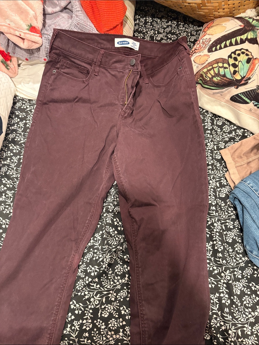 Old Navy Women's Maroon Skinny Jeans